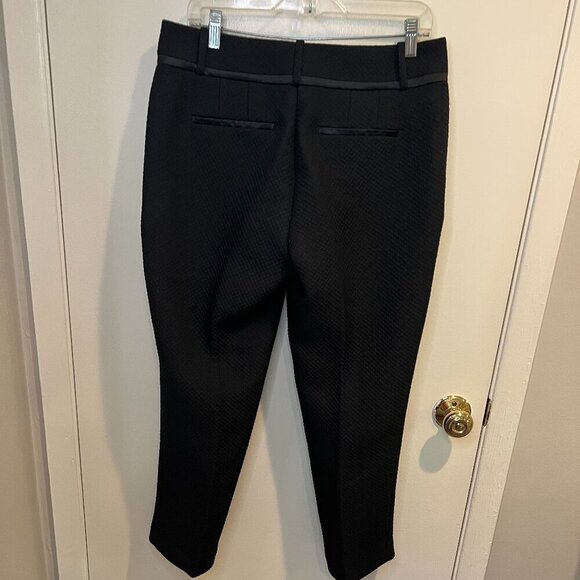 Ann Taylor LOFT Black Marisa Quilted Tuxedo Style Pants, Size 6 - Picture 7 of 13